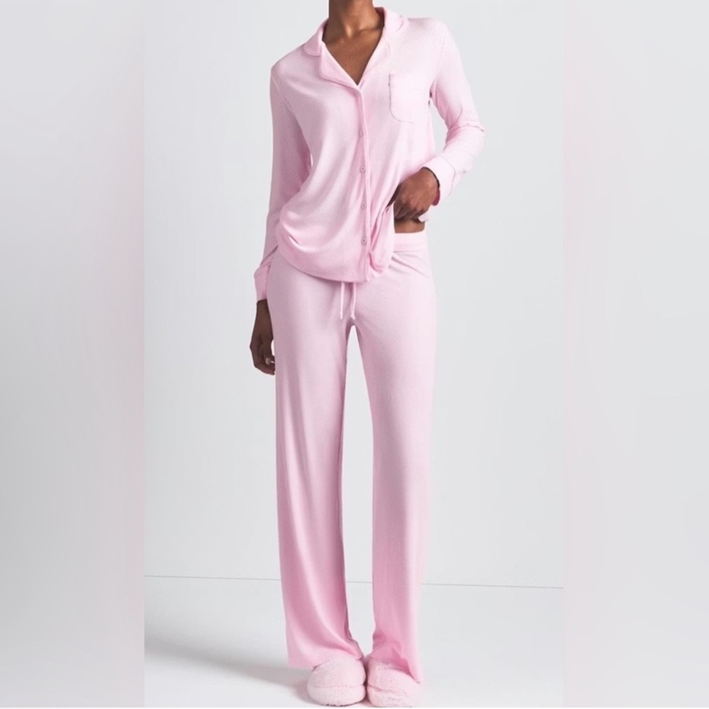 SKIMS Women's Pink Long-Sleeve Pajama Set